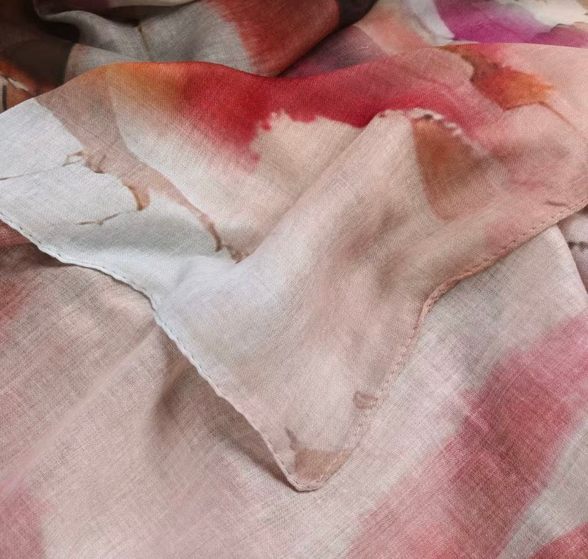 Voile Modale Aquarelle — Rose Terracotta