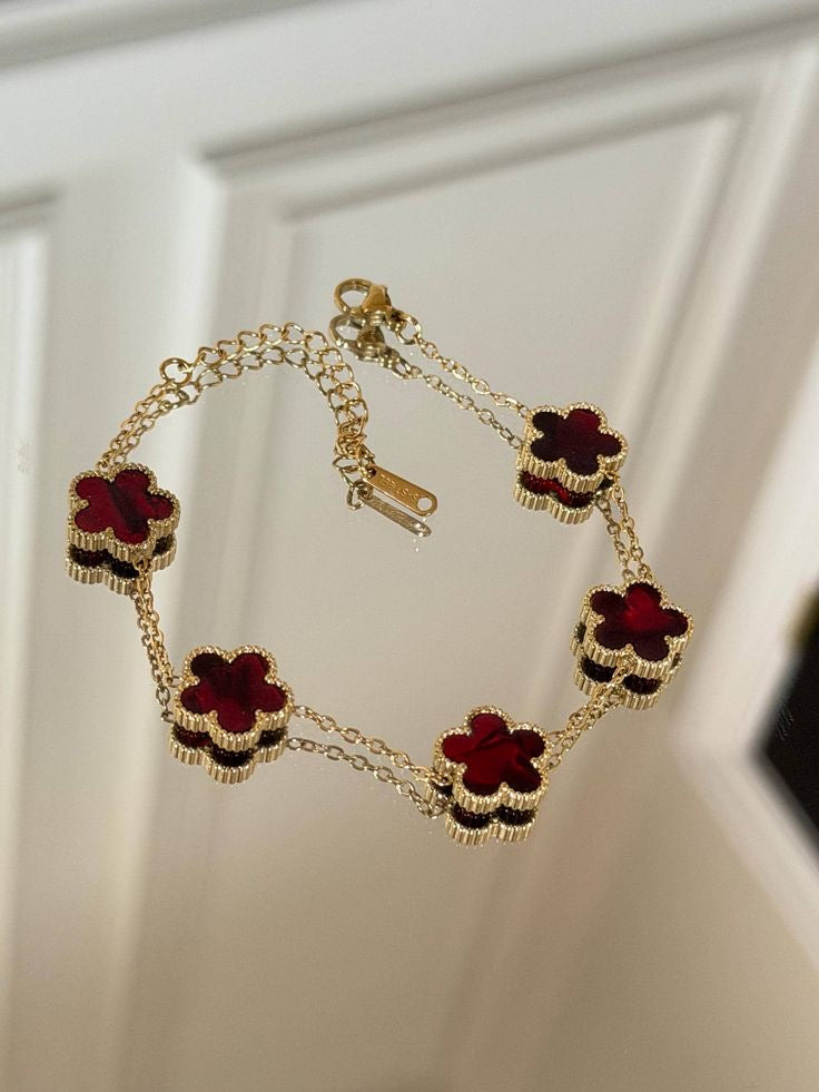 Bracelet Van cleef – Onyx & Nacre sur Chaîne Dorée