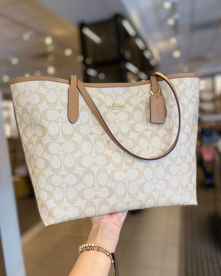 Tote Bag Coach Signature – Blanc Ivoire & Or