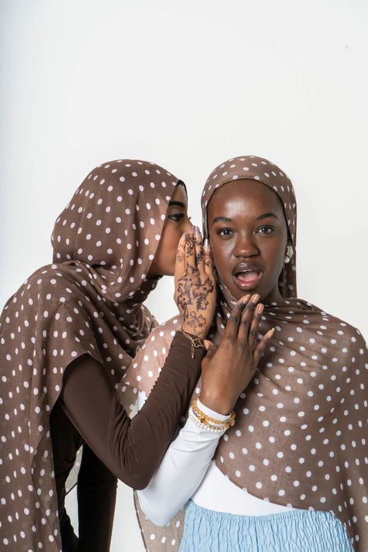 Hijab Mousseline à Pois