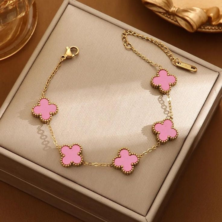 Bracelet Van cleef – Onyx & Nacre sur Chaîne Dorée