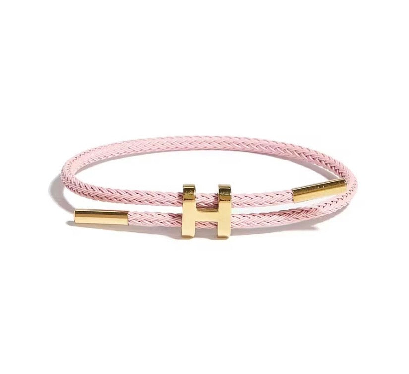 Bracelet Cordon Tressé — Fermoir H Doré