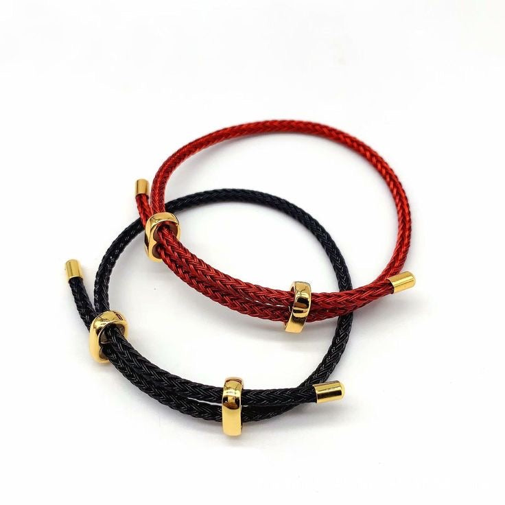 Bracelet Cordon Tressé — Fermoir H Doré