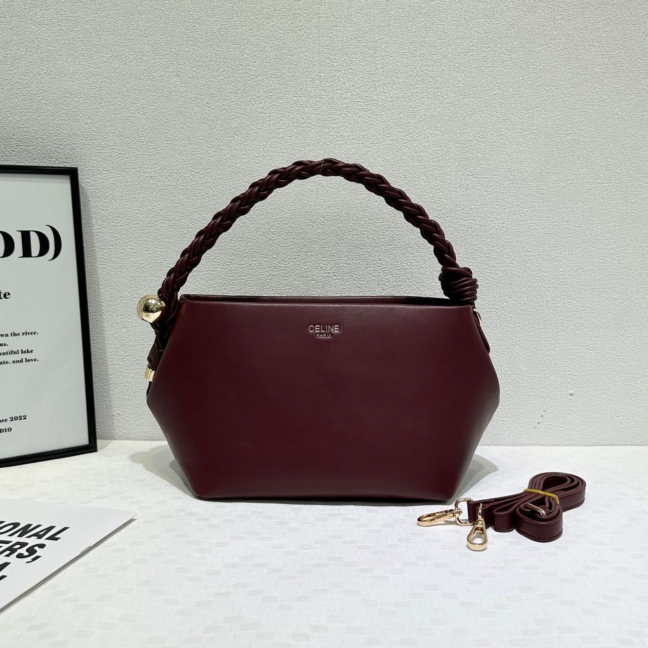 Sac à Main Cuir Noir Anse Tressée