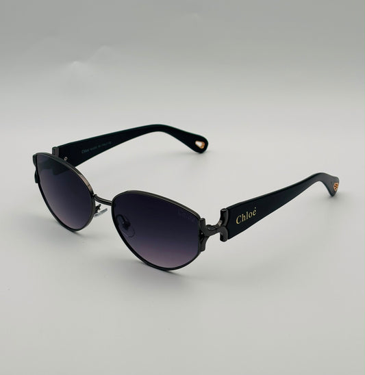Lunettes de Soleil Cat Eye Semi-Cerclées – Verres Fumés & Branches Noires
