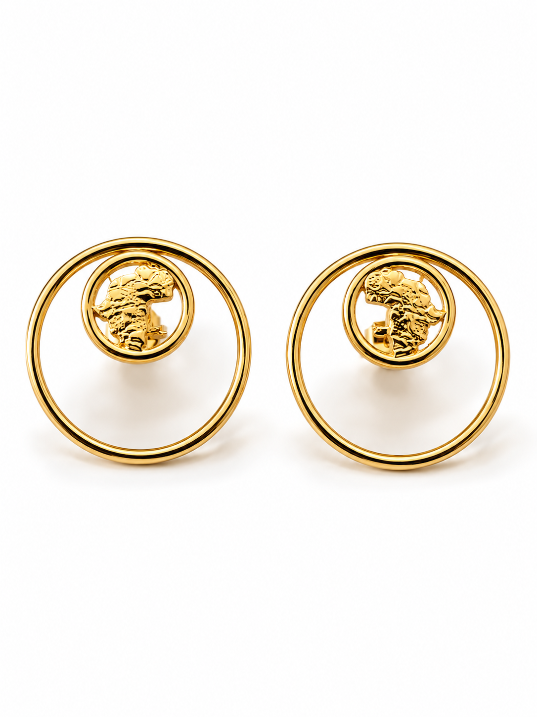 Boucles d'Oreilles Cercles Dorés Africa