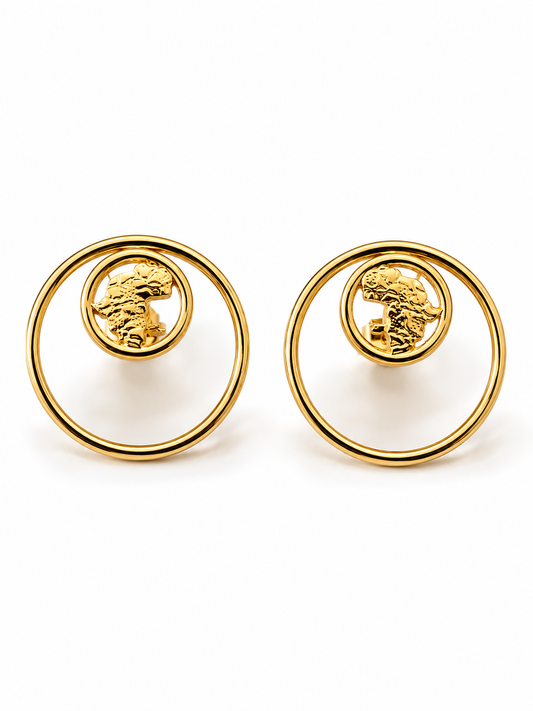 Boucles d'Oreilles Cercles Dorés Africa