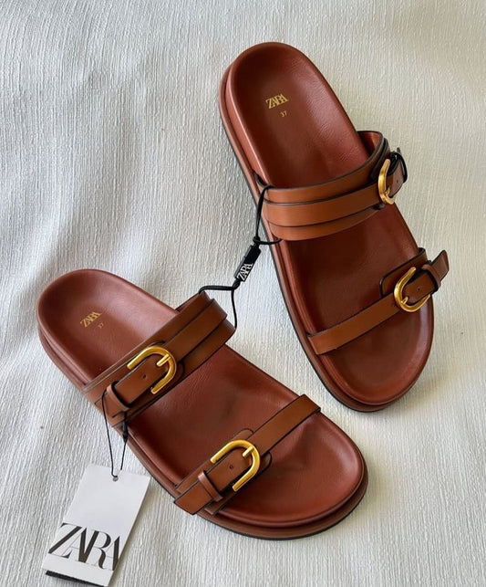 Sandales ZARA – Slides Tressées Boho
