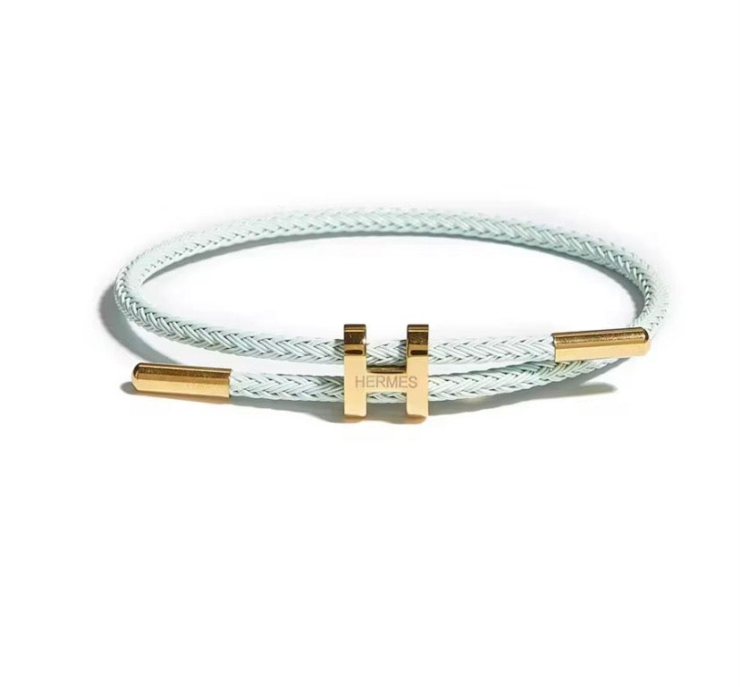 Bracelet Cordon Tressé — Fermoir H Doré