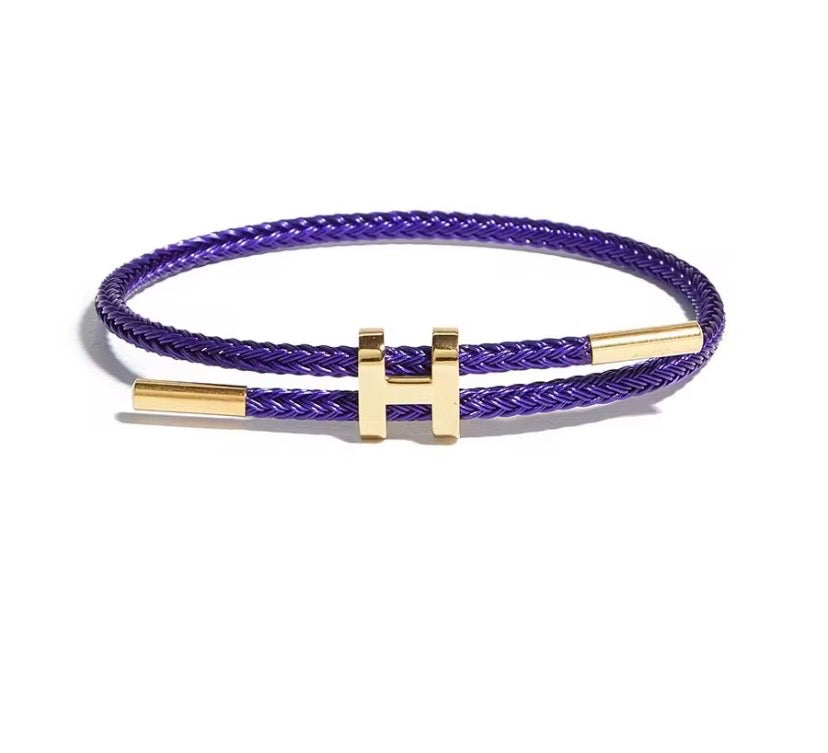 Bracelet Cordon Tressé — Fermoir H Doré