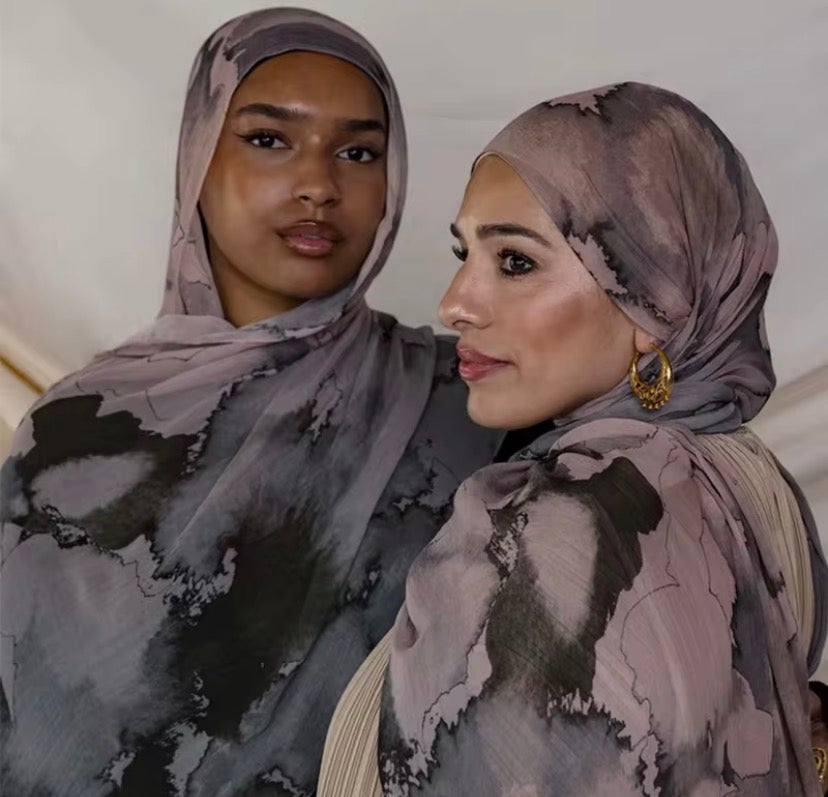 Hijab Imprimé Marbre