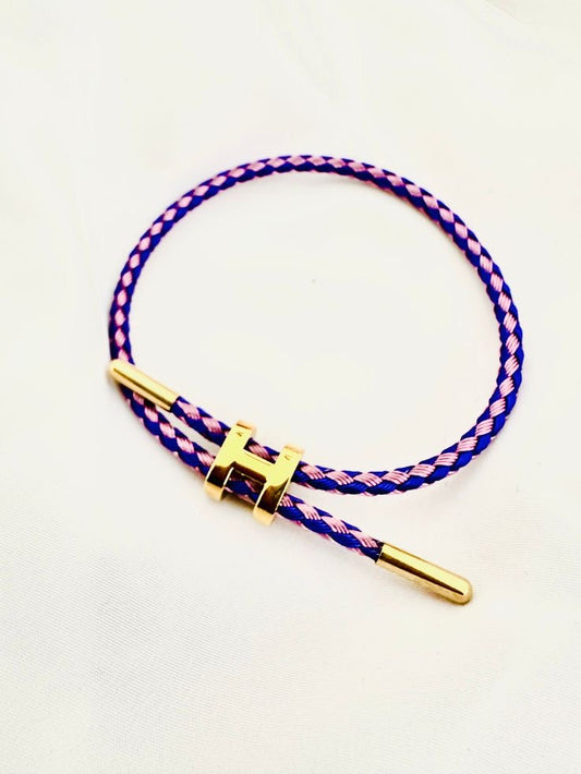 Bracelet Cordon Tressé — Fermoir H Doré