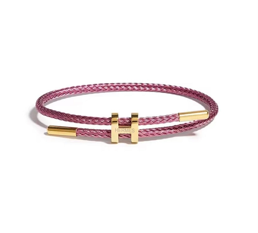 Bracelet Cordon Tressé — Fermoir H Doré