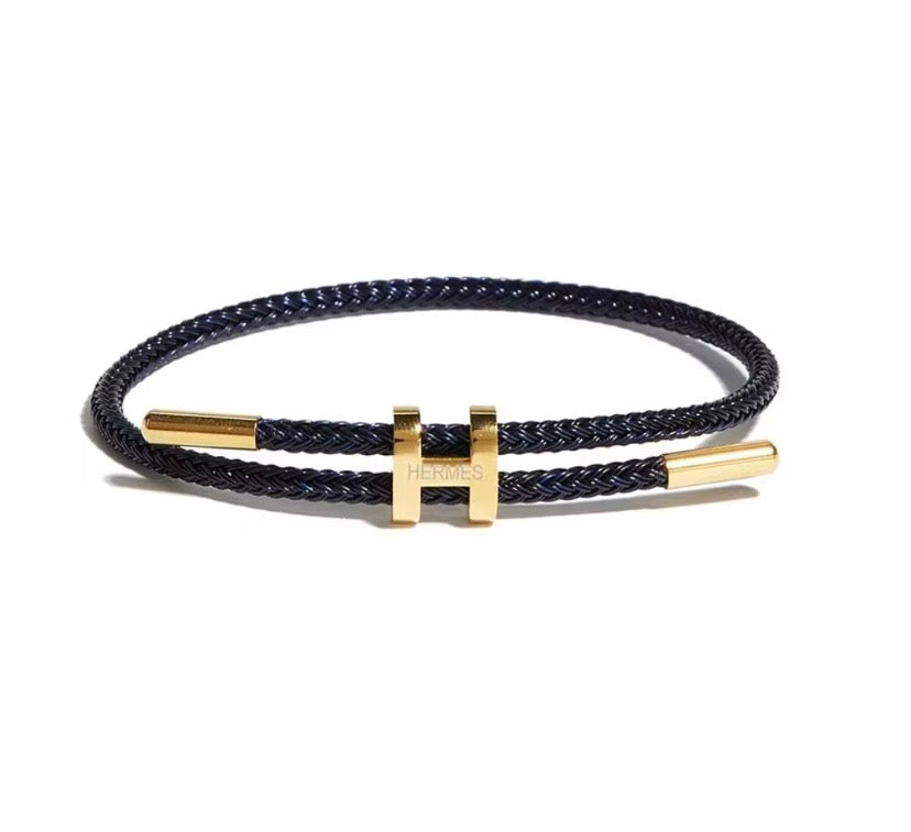 Bracelet Cordon Tressé — Fermoir H Doré