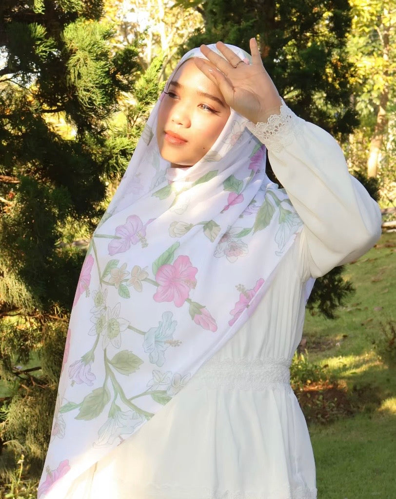 Hijab Fleurs Pastel