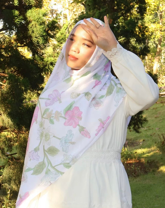 Hijab Fleurs Pastel