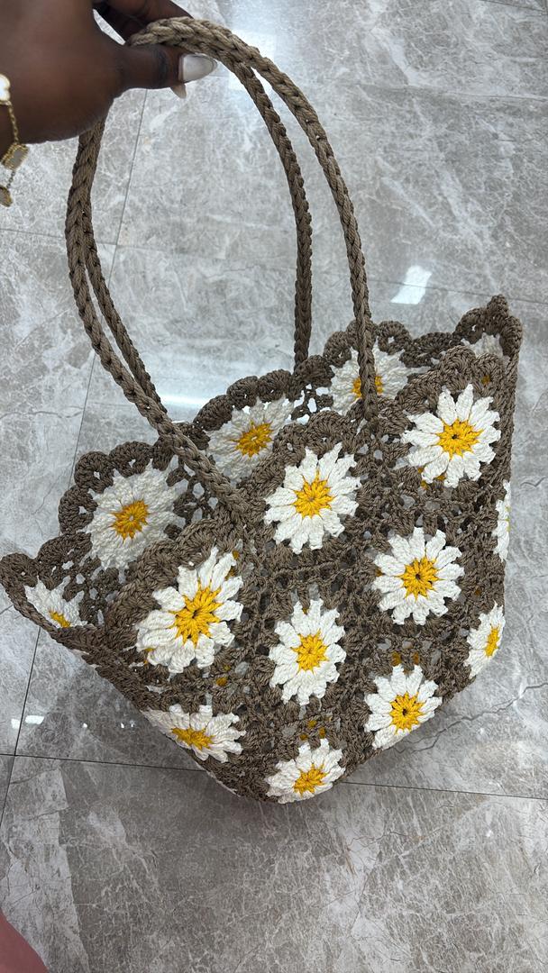 Sac Tote Crochet Floral Fait Main